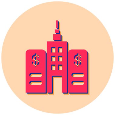 Bina. Web simgesi basit illüstrasyon