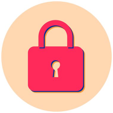 Kilit. Web simgesi basit illüstrasyon