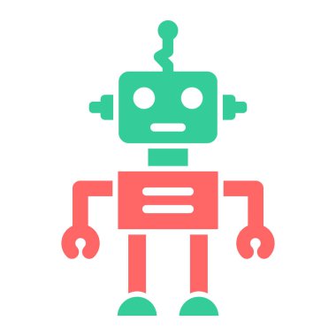 Robot simgesi. Web için robot vektör simgelerinin düz çizimi