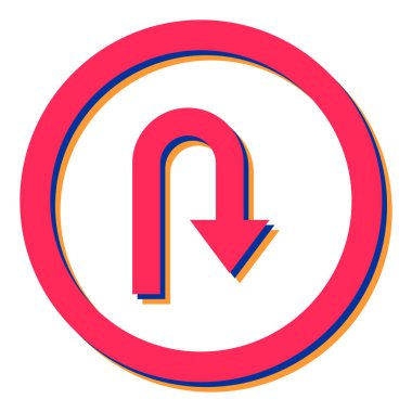 Sağa dön ok simgesi, vektör illüstrasyonu