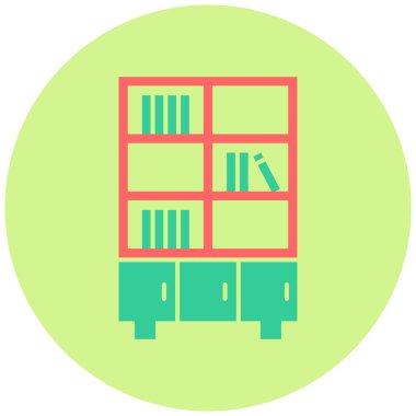 Kitaplık. Web simgesi basit illüstrasyon