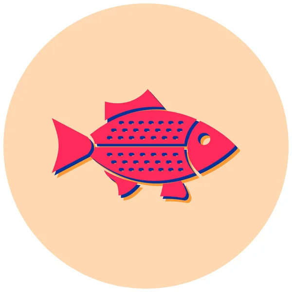 Pescado Icono Web Ilustración Simple — Vector de stock