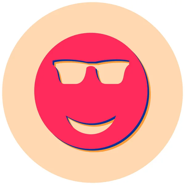 Face Emoticon Web Ikon Vektor Illusztráció — Stock Vector