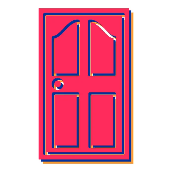 Icono Puerta Estilo Diseño Plano Eps — Archivo Imágenes Vectoriales