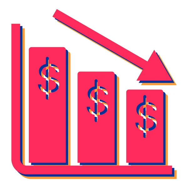 Finanční Graf Symbolem Dolaru Šipkou Vektorová Ilustrace — Stockový vektor