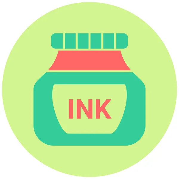 Inkpot Icono Web Ilustración Simple — Vector de stock
