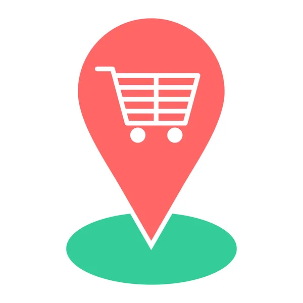 Shopping Cart Icon Simple Illustration Location Pin Vector Icons Web — ストックベクタ