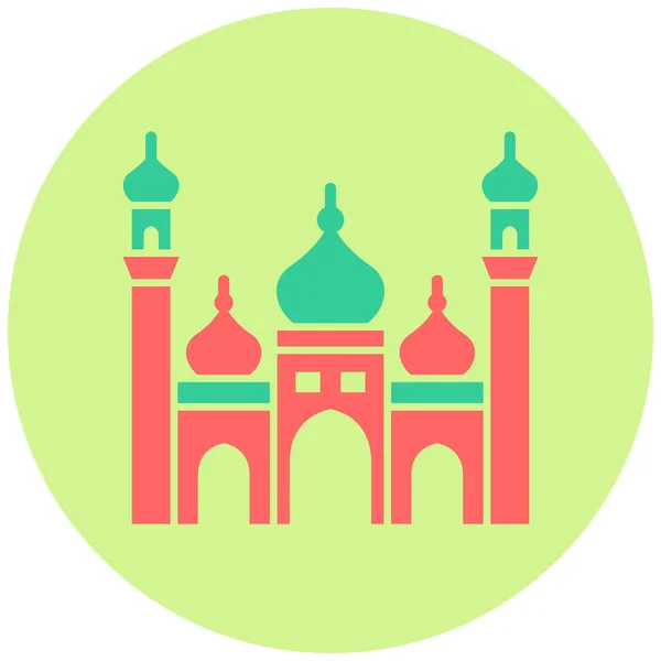 Badshahi Moschee Web Ikone Einfaches Design — Stockvektor