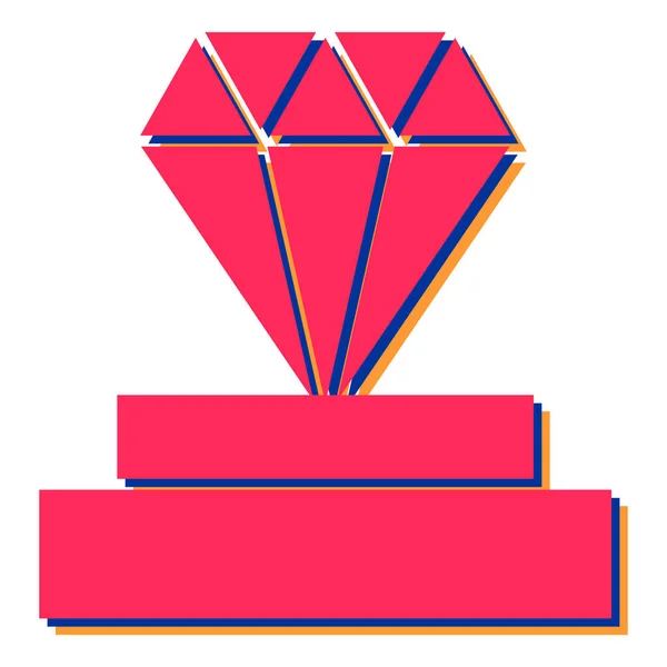 Vector Illustration Diamond Box — Stock Vector