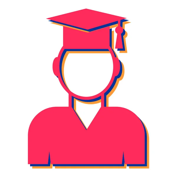 Étudiant Avec Chapeau Chapeau Graduation Vecteur Illustration Design — Image vectorielle