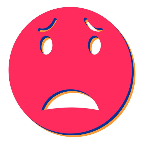 Crying Face Emoticon Icon Vector Illustration — Stock Vector