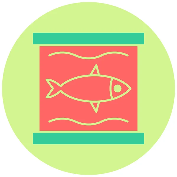 Aquarium Icône Web Illustration Simple — Image vectorielle