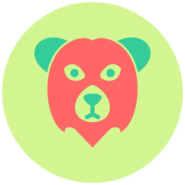 Lední Medvěd Plochá Vektorové Ikony — Stockový vektor