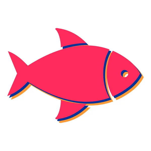 Balık Simgesi Vektör Illüstrasyon Grafik Tasarımı — Stok Vektör