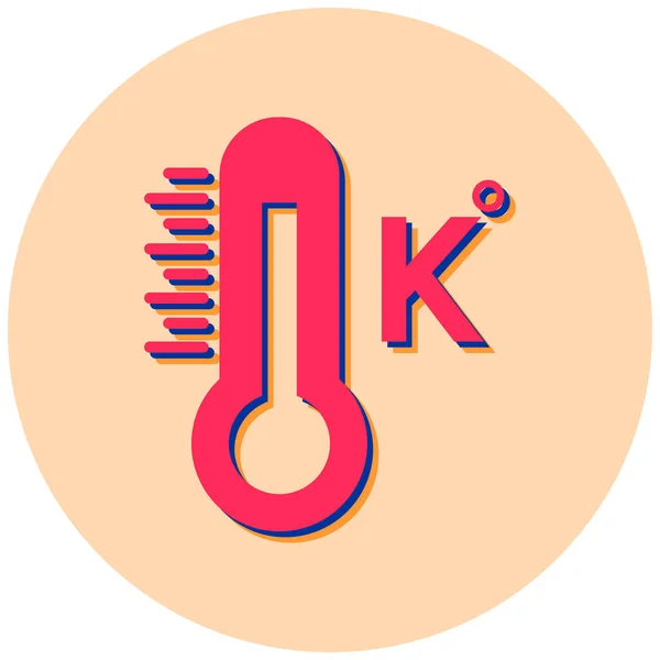 Kelvin Temperatuur Web Icoon Eenvoudig Ontwerp — Stockvector