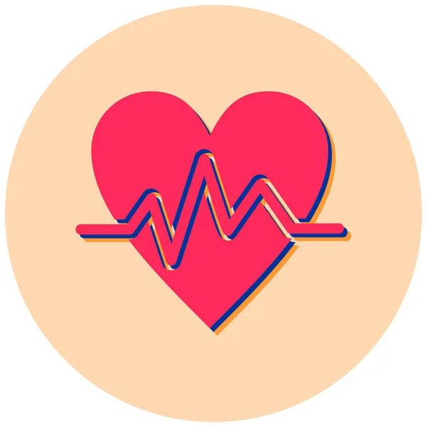 Batimento Cardíaco Ícone Web Ilustração Simples — Vetor de Stock