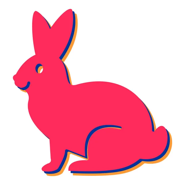 Niedliches Kaninchen Mit Herz Auf Weißem Hintergrund — Stockvektor
