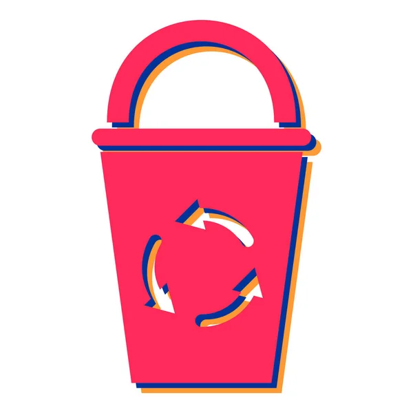 Bucket Trash Can Vector Illustration — Stock Vector