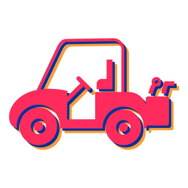 車のアイコンだ トラクタートラックのイラストの漫画のウェブデザイン — ストックベクタ