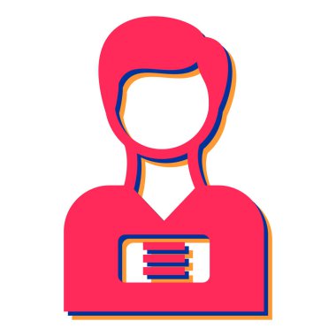 Kitap ve şapka vektör çizimi olan kadın