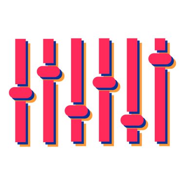 ses eşitleyici simgesi. Web için müzik ekipmanı vektör simgelerinin düz çizimi