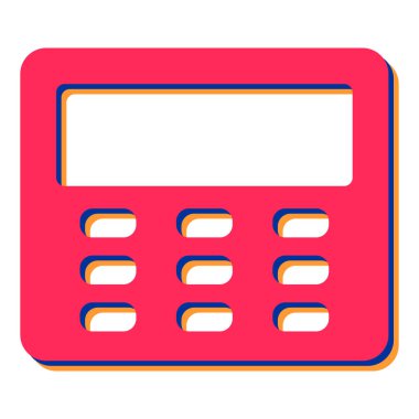 Hesap makinesi simgesi. Ağ için basit ATM makine vektör simgeleri çizimi