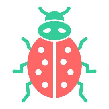 Uğur böceği simgesi, vektör illüstrasyonu