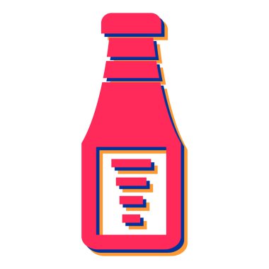 Bir şişe alkol ikonu. Web için viski cam vektör sembolünün izometrik çizimi