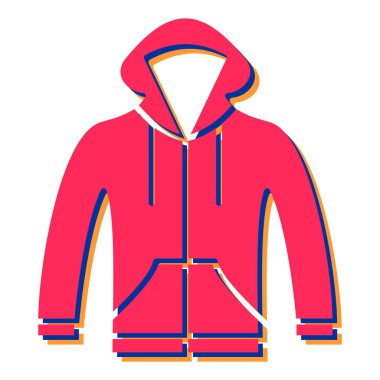 Kapüşonlu adam. Web tasarımı için kıyafet vektör logosu konseptinin düz çizimi