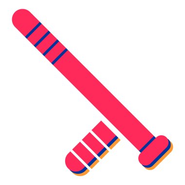 Beyzbol sopası ikonu. Beyaz arkaplanda izole edilmiş web tasarımı için hokey topu vektör simgelerinin basit çizimi