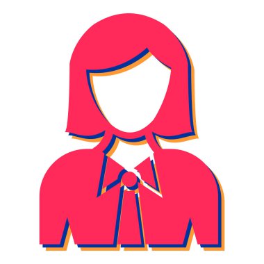 Saç stili ve bluz vektör çizimi olan kadın.