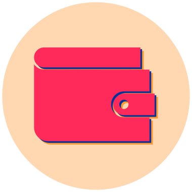 Cüzdan. Web simgesi basit illüstrasyon