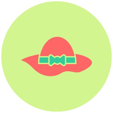 Bayan şapkası. Web simgesi basit illüstrasyon