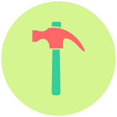 Çekiç. Web simgesi basit illüstrasyon