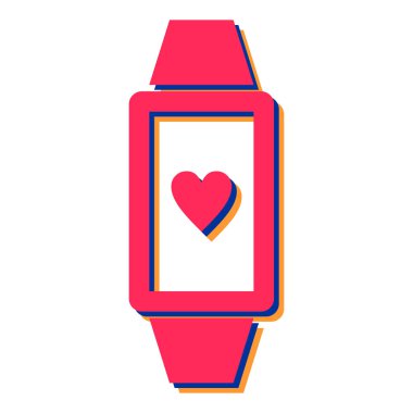 akıllı twatch kalp ve akıllı telefon vektör illüstrasyon tasarımı