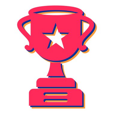 Kupa ikonu. Web tasarımı için ödül vektör simgelerinin basit çizimi