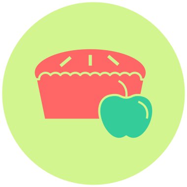 Elmalı turta. Web simgesi basit illüstrasyon