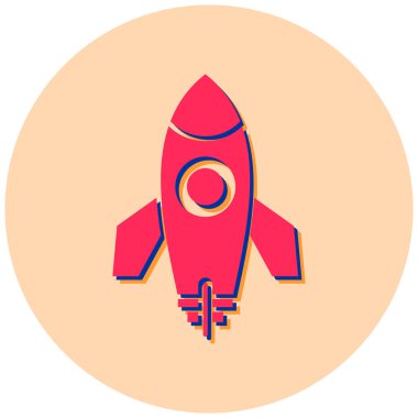 Roket. Web simgesi basit illüstrasyon