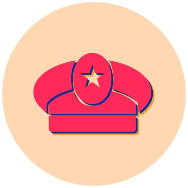 yıldız şapka simgesi, vektör illüstrasyonu