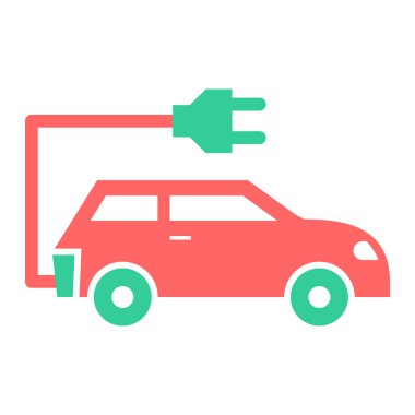 Fiş simgesi vektör illüstrasyon tasarımlı elektrikli araba