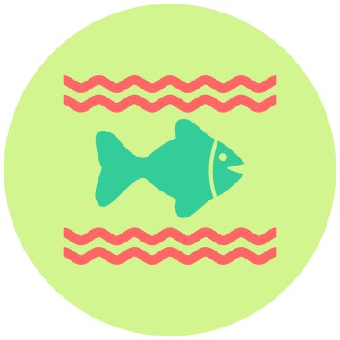 Deniz. Web simgesi basit illüstrasyon