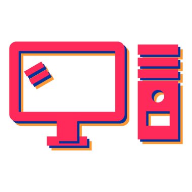 bilgisayar monitörü vektör illüstrasyon tasarımı