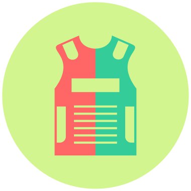 Kurşun geçirmez yelek simgesi, vektör illüstrasyonu