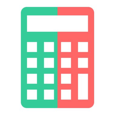 hesap makinesi düz simgesi, vektör illüstrasyonu