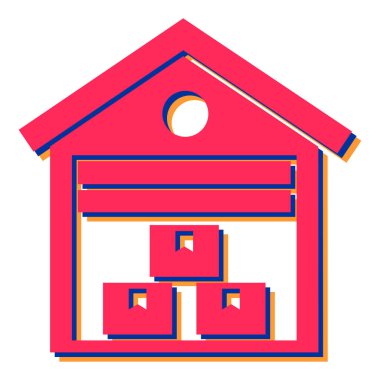 Bir depo simgesinin vektör illüstrasyonu