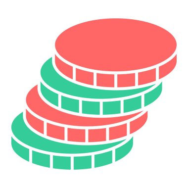 Paralar düz simgesi yığını