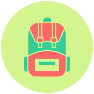 Sırt çantası. Web simgesi basit illüstrasyon