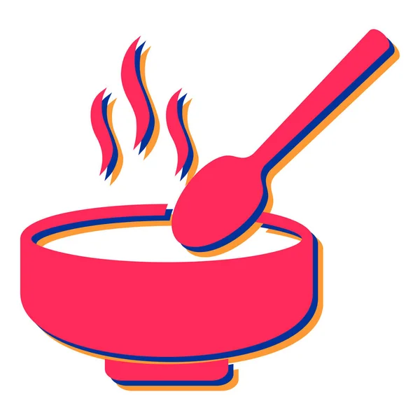食品和饮料符号的矢量图解 一套供网上使用的汤和炊具图标 — 图库矢量图片
