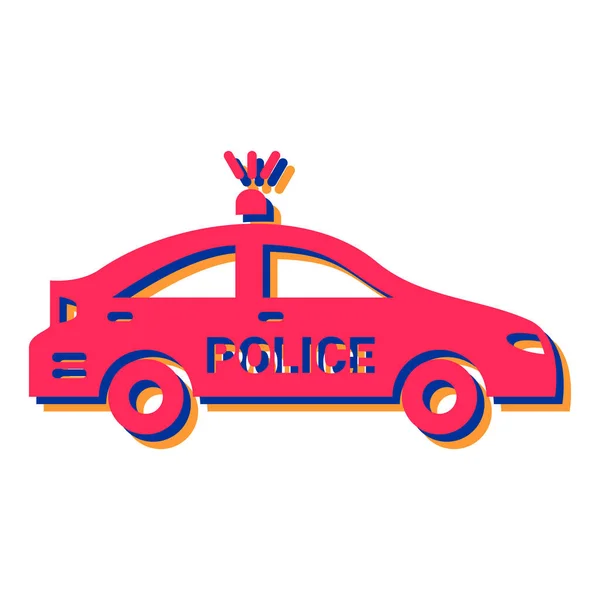 Car Accident Icon Flat Illustration Police Truck Vector Icons Web — Stock Vector