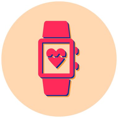 Kalp vektör illüstrasyonlu akıllı twatch